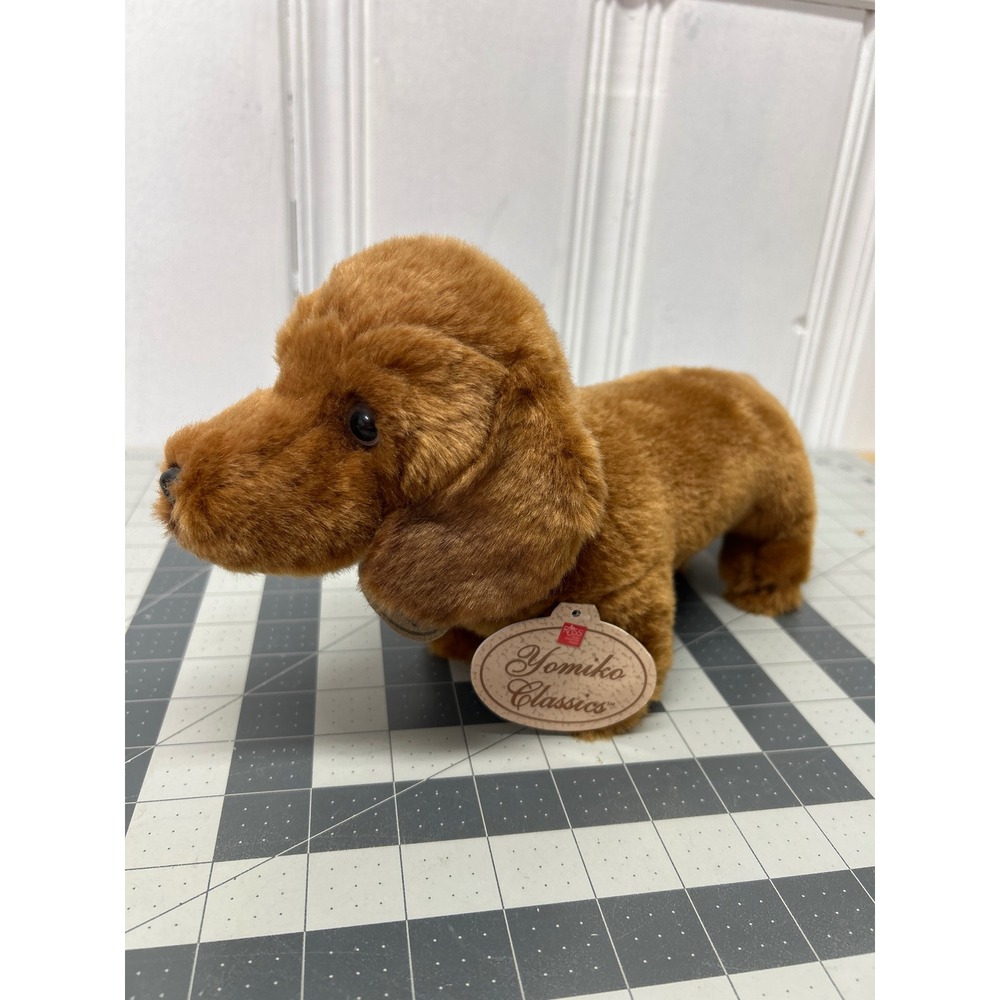 Russ‎ Berrie Yomiko Classics Dachshund Plush Brown Realistic Dog NWT
